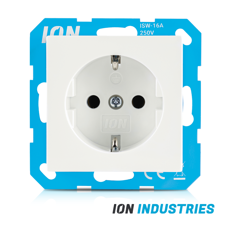 ION INDUSTRIES | Wandcontactdoos RA met Aanraakbeveiliging V1/J1 Alpin Wit