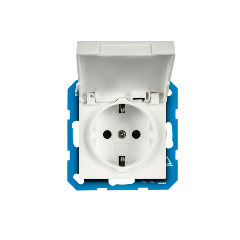 ION INDUSTRIES | Wandcontactdoos RA met Klapdeksel IP44 V1/J1 Mat Alpin Wit