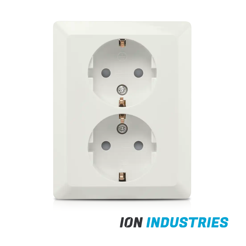 ION INDUSTRIES | Wandcontactdoos Half Opbouw 2-voudig RA Alpin Wit