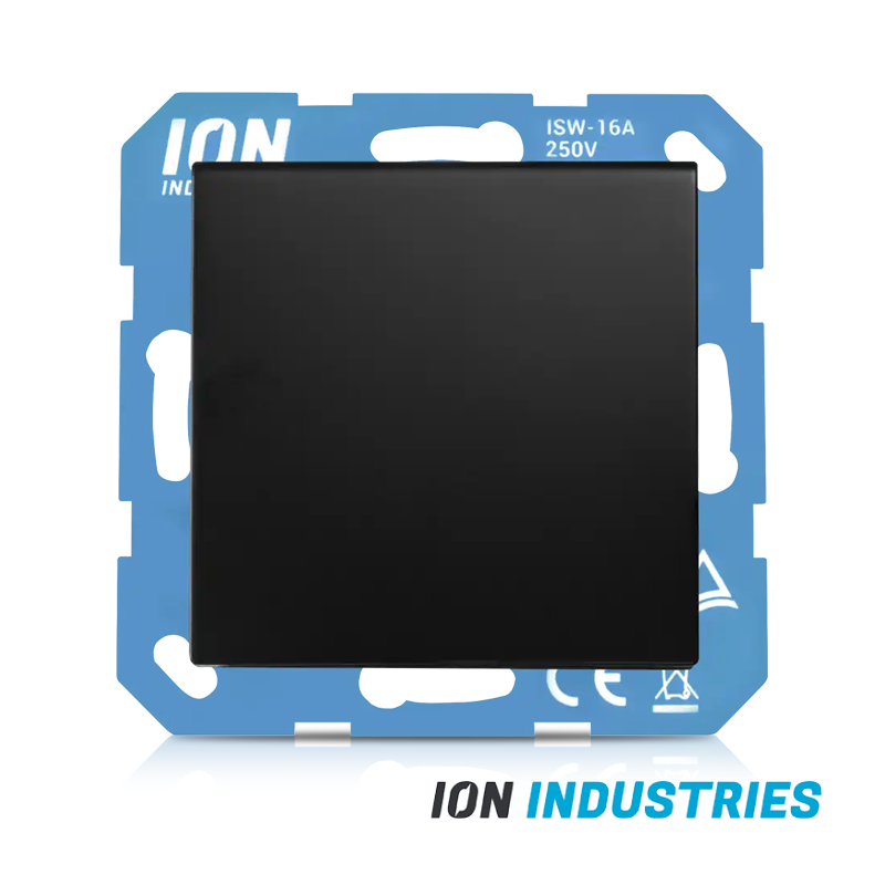 ION INDUSTRIES | Wandcontactdoos RA met Klapdeksel en Aanraakbeveiliging E1 Mat Zwart