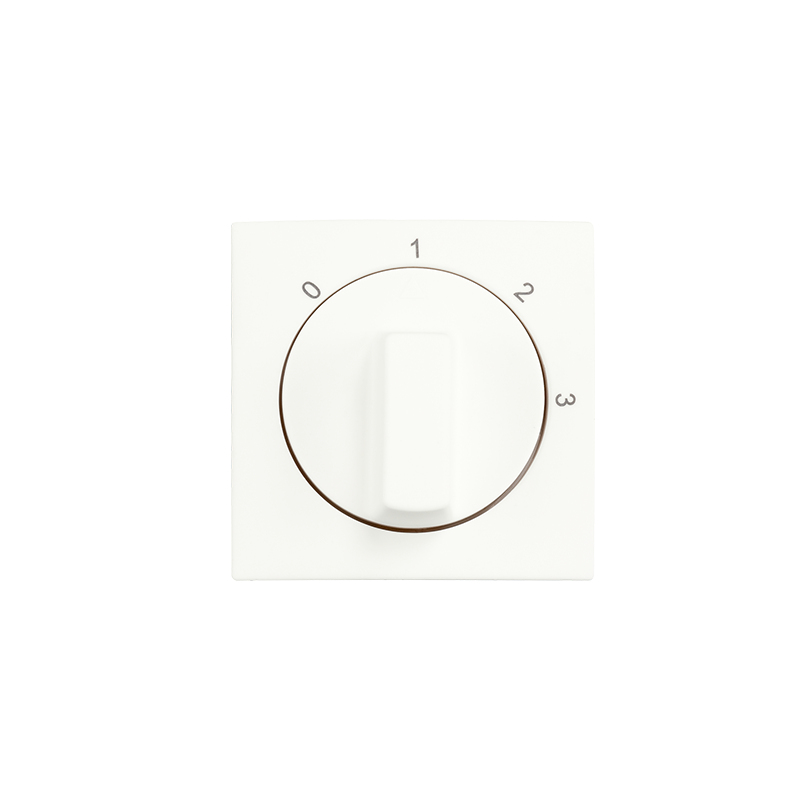 ION Industries | Centraalplaat met Draaiknop 3-standenschakelaar met Nulstand E1 Mat Alpin Wit