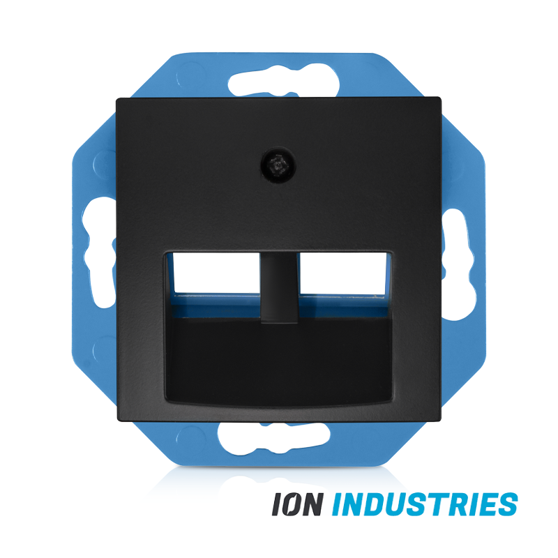 ION INDUSTRIES | Modular Jack 30° 2-voudig met Centraalplaat E1 Mat Zwart