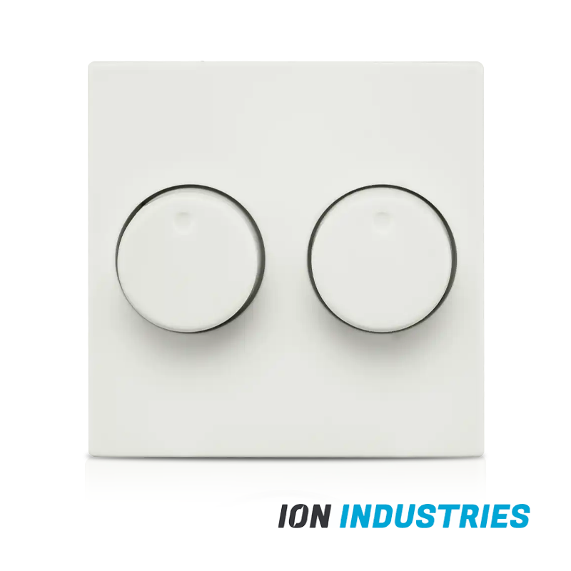ION INDUSTRIES | Centraalplaat Dimmerknop Duo V1/J1 Alpin Wit
