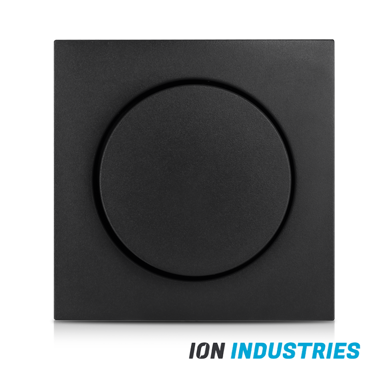 ION INDUSTRIES | Centraalplaat Dimmerknop Enkelvoudig E1 Mat Zwart