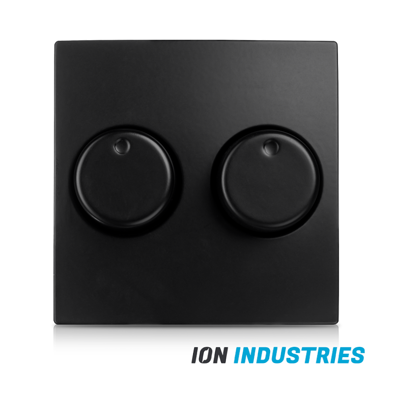 ION INDUSTRIES | Centraalplaat Dimmerknop Duo E1 Mat Zwart