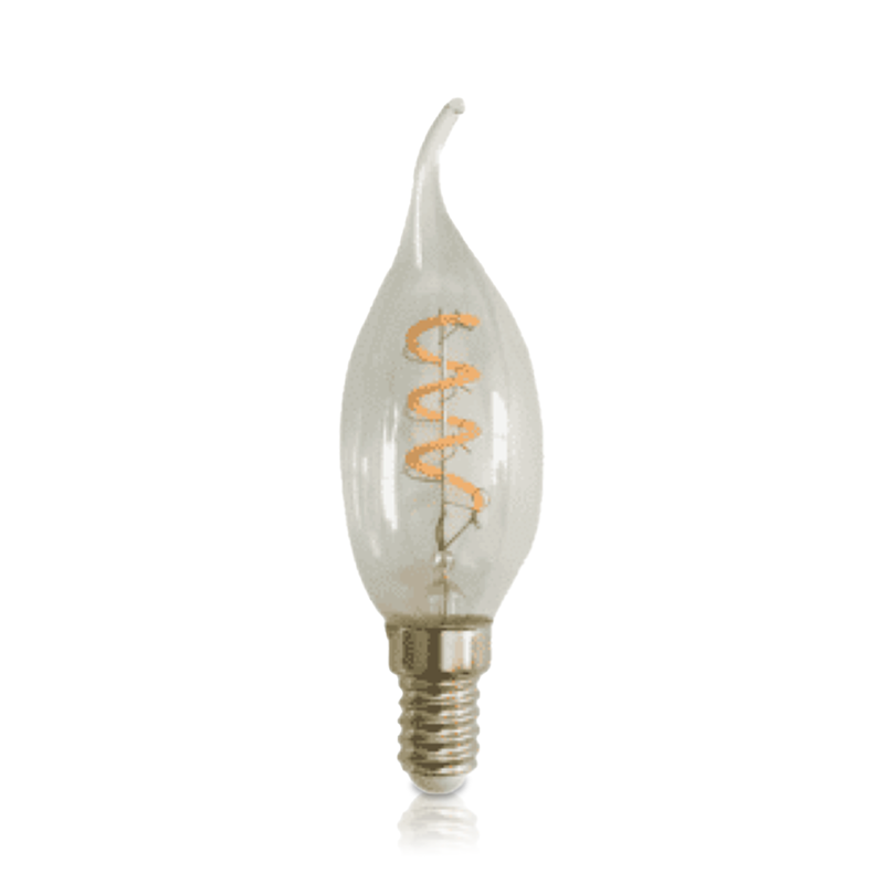 LED FILAMENT E14 KAARS TIP DIMBAAR CLEAR 2W - 2400K