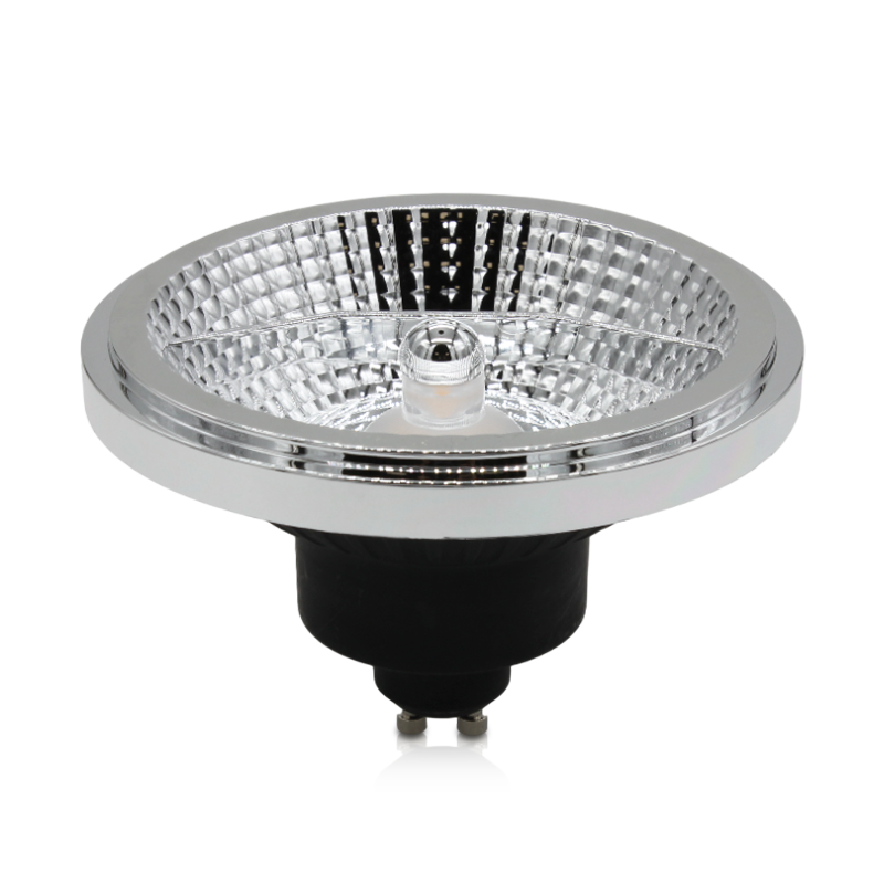 LED AR111 GU10 SPOT 45° 12W ZWART - 2700K