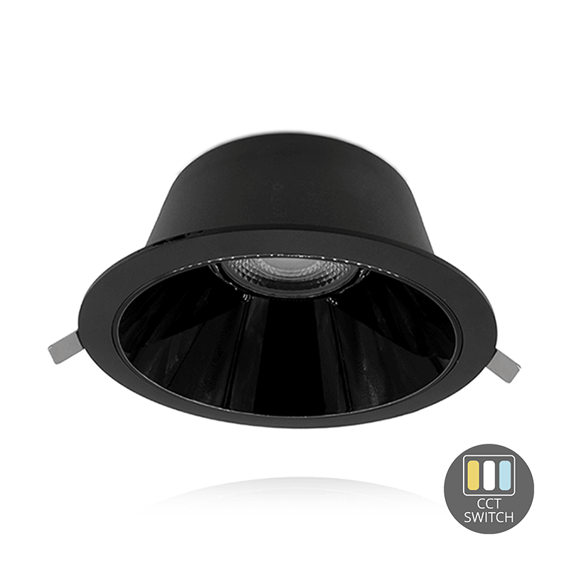 LED DOWNLIGHT | KERBER | CCT-SWITCH | Ø145MM | 16W | ZWART