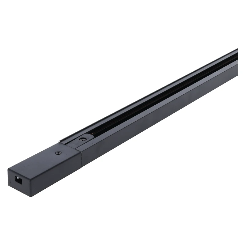 1-FASE RAIL 1 meter incl eindkap en voedingconnector zwart