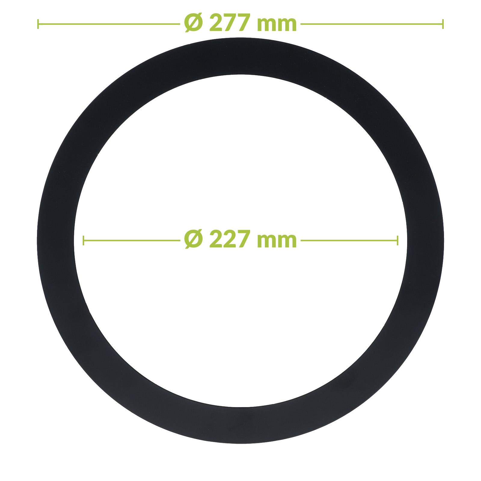 VERLOOPRING METAAL | ZWART | Ø227-277mm