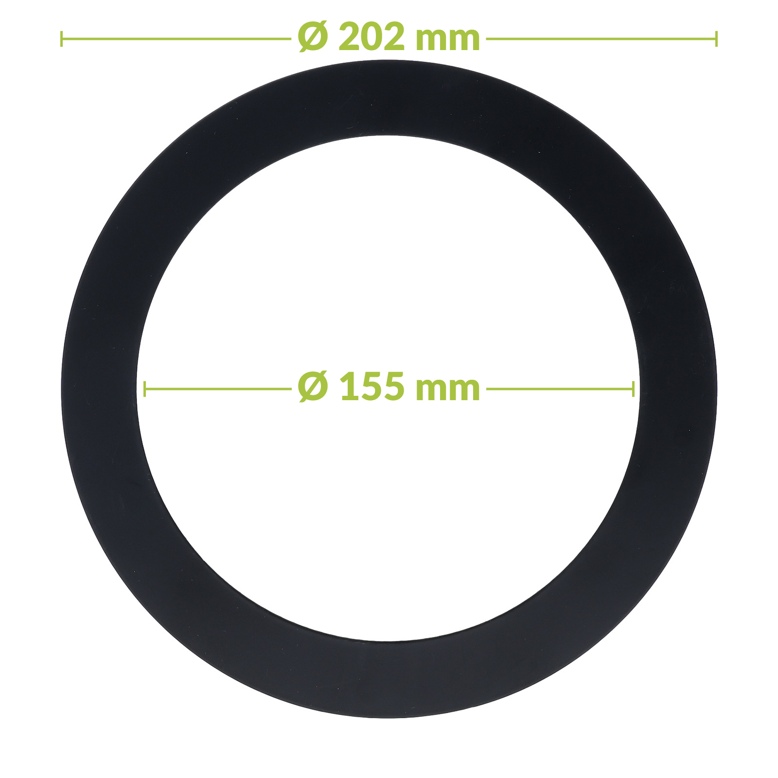 VERLOOPRING METAAL | ZWART | Ø155-202mm