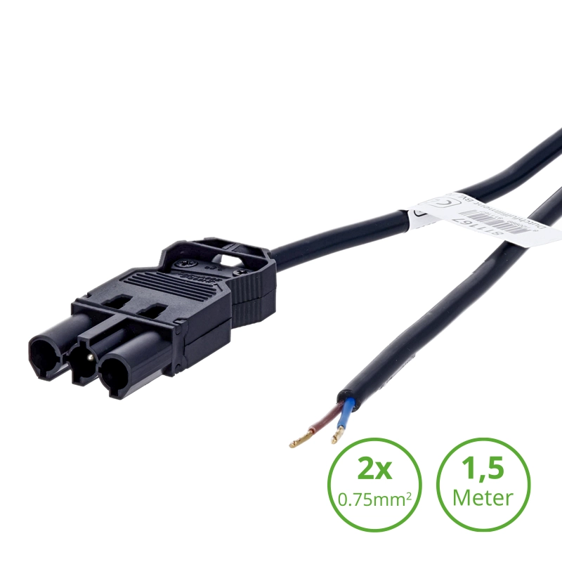 3-SWP AANSLUITSNOER MALE | 1.5 METER | 2×0.75mm²