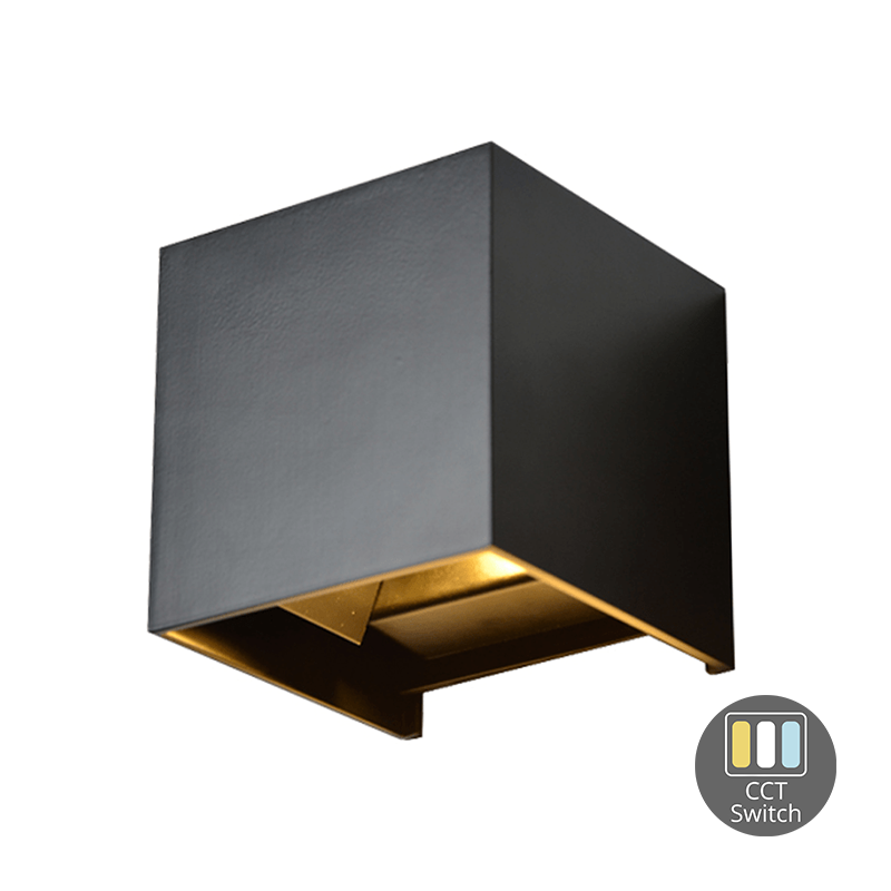LED CUBE | THEBE | 2X3W | DIM | ZWART | CCT SWITCH