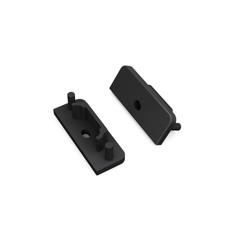 END CAP MET KABELOPENING ZWART SURFACE 14MM (1 zakje a 20 stuks)