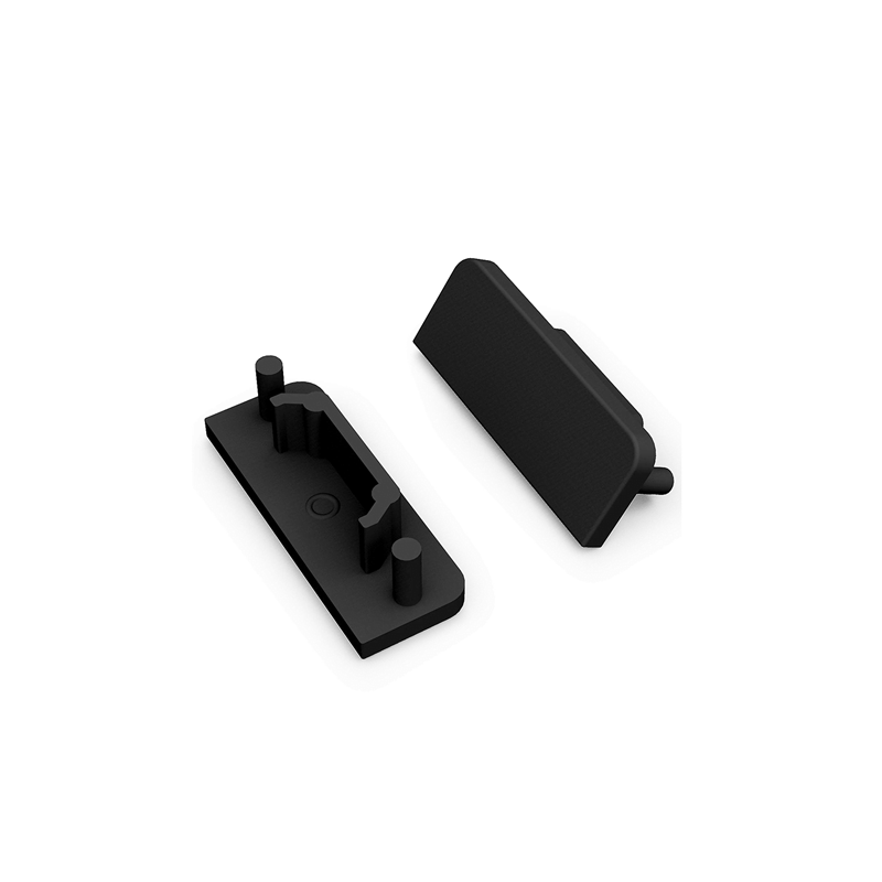 END CAP ZONDER KABELOPENING ZWART SURFACE 14MM (1 zakje a 20 stuks)