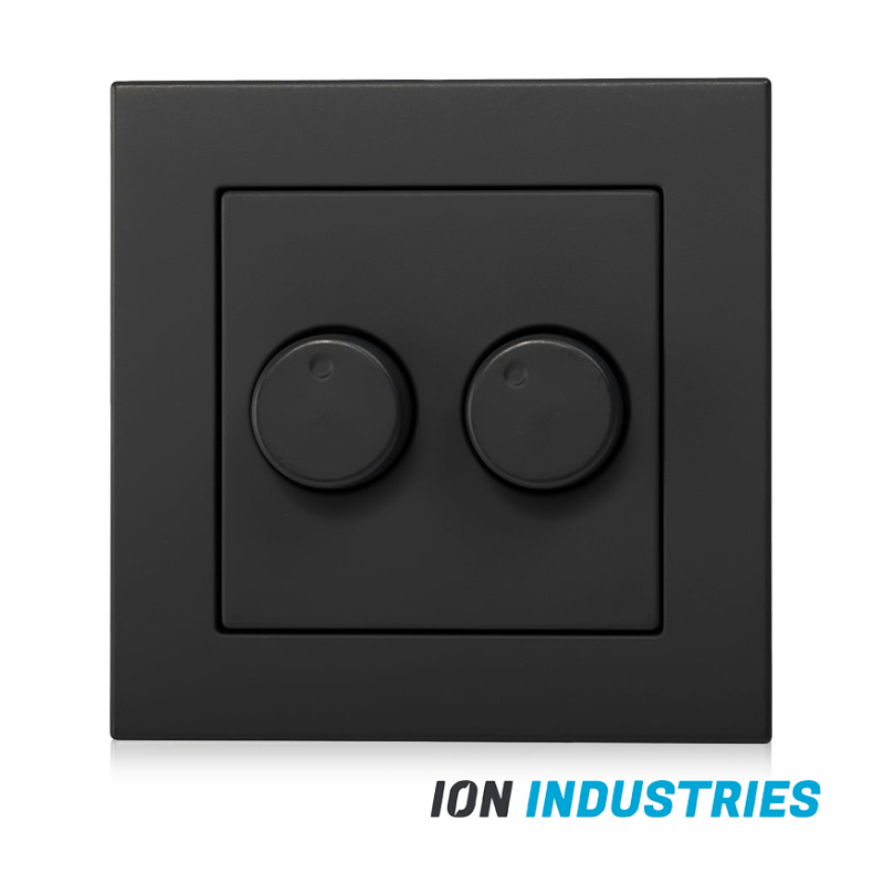 DUO DIMMER AFDEKPLAAT | MATZWART | ION INDUSTRIES