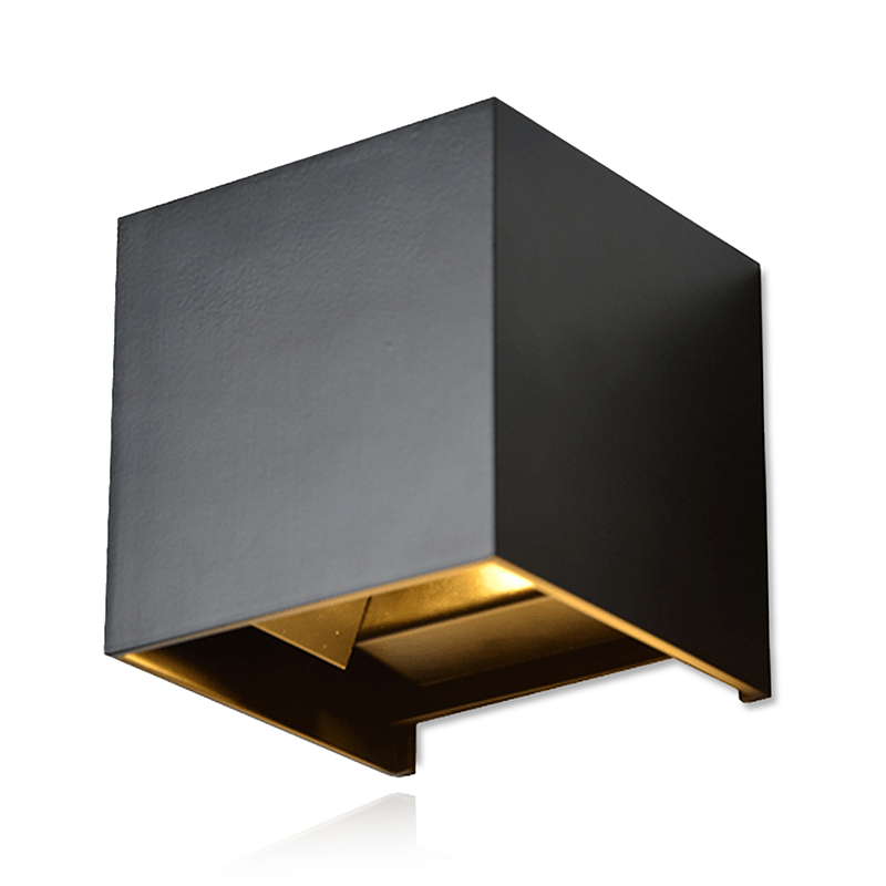 LED THEBE CUBE 2X3W PVC ZWART DIMBAAR - 2700K