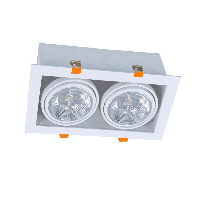 AR111 INBOUWARMATUUR 2xGU10 FITTING WIT