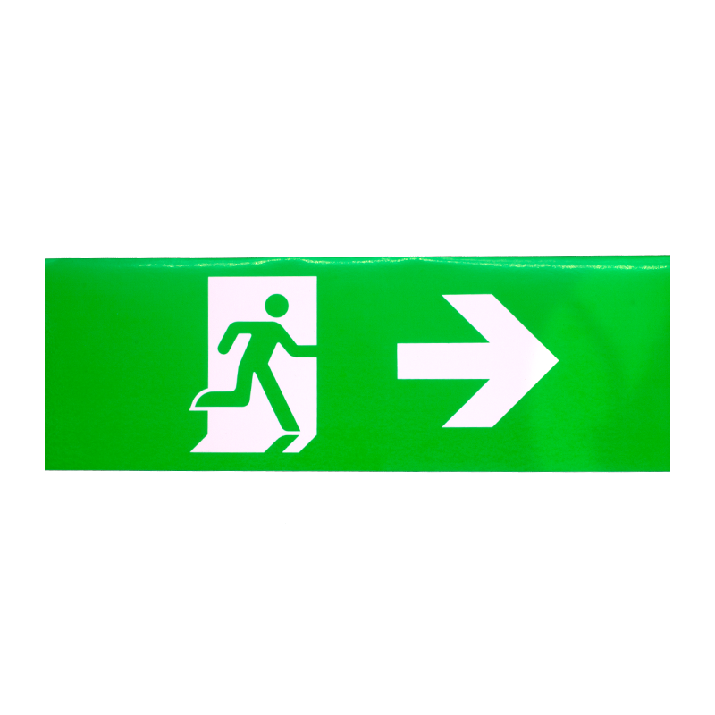 NOODVERLICHTING STICKER RECHTS 300x100mm