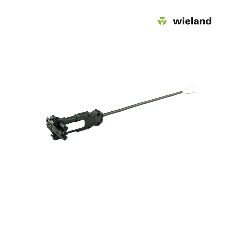 Wieland GST18I3 T-SPLITTER incl. Aansluitsnoer male 0,75 MM² 0,3 meter zwart