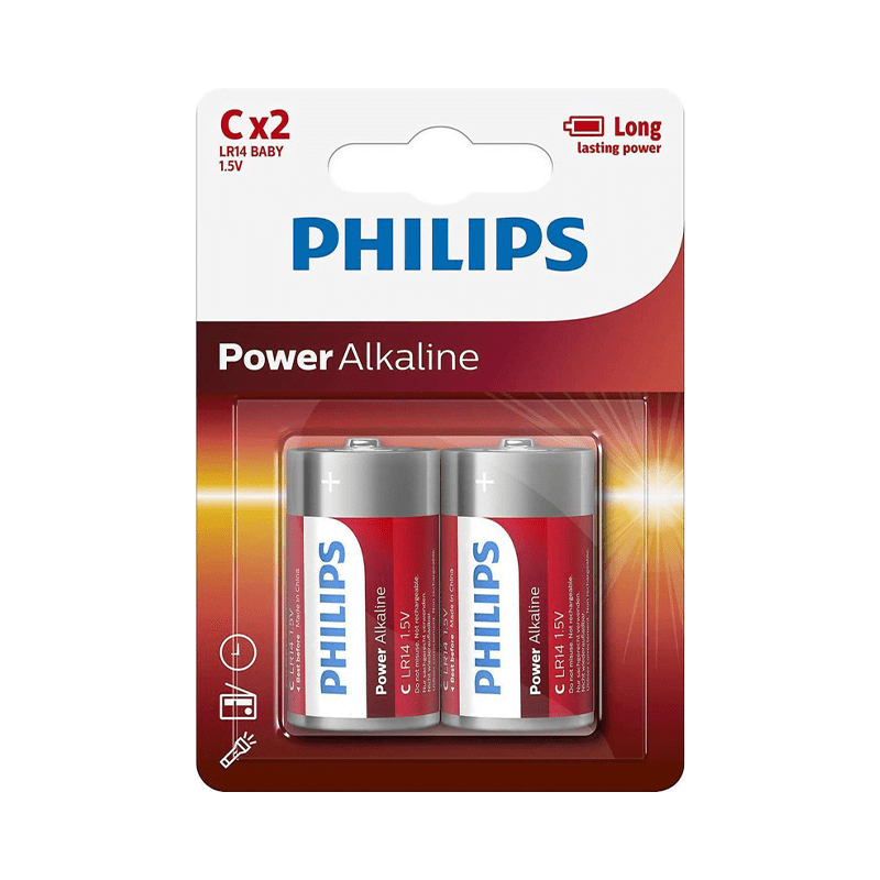 PHILIPS POWER ALKALINE C BATTERIJ