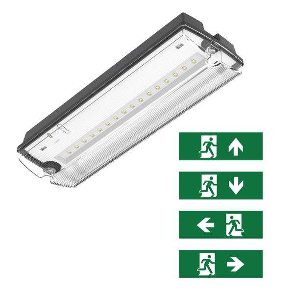 noodverlichting PAN 3W ZWART incl pictogrammen