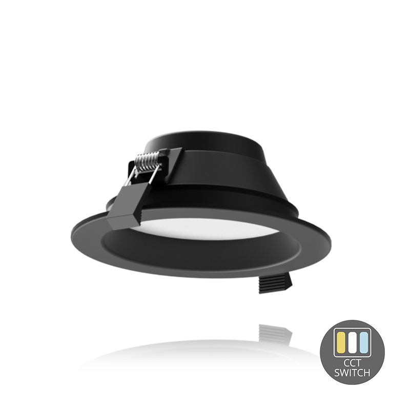 LED DOWNLIGHT ORTHO ZWART CCT-SWITCH Ø120