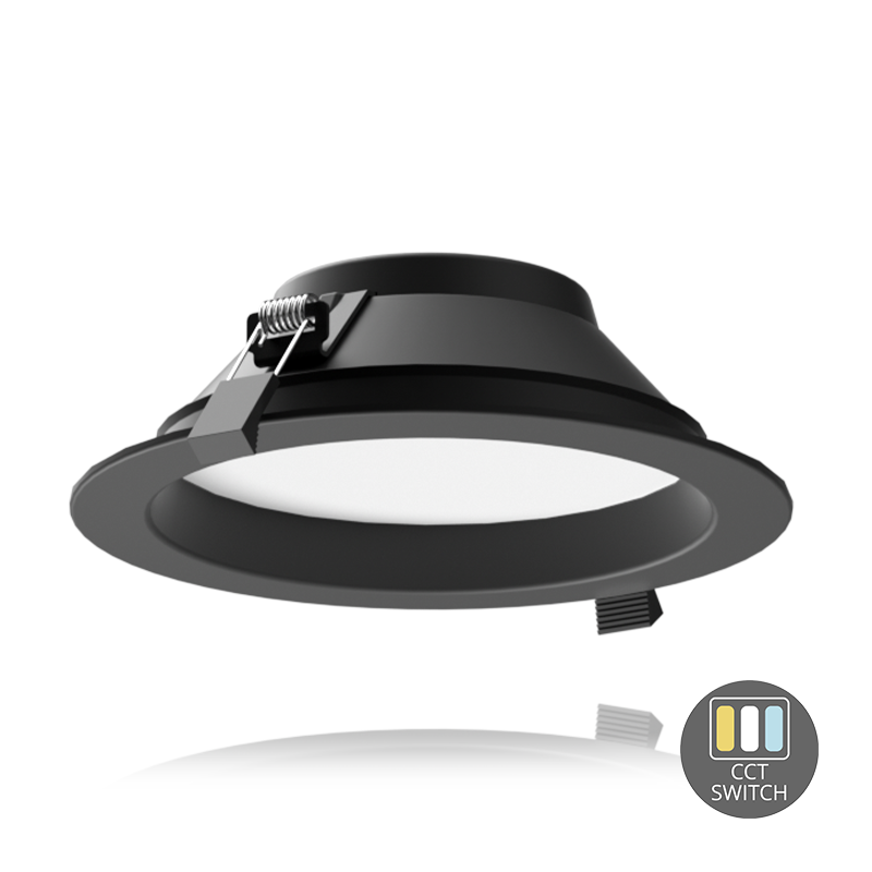 LED DOWNLIGHT ORTHO ZWART CCT-SWITCH Ø170