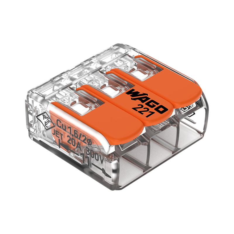 WAGO LASKLEM | 3 DRADEN | 0.2-4.0MM² | PER 50 STUKS