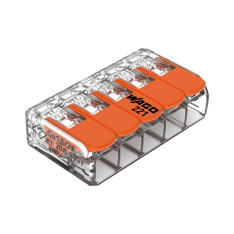 WAGO LASKLEM | 5 DRADEN | 0.2-4.0MM² | PER 25 STUKS